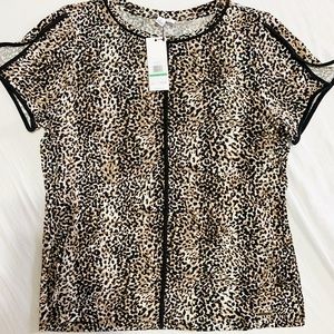 Calvin Klein animal print short sleeve top size L
